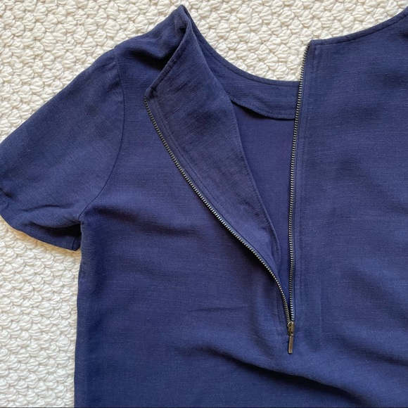 Sessùn linen blend blue mini dress - with pockets! - Picture 7 of 11